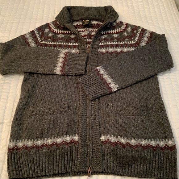 Far West Southwestern Sweaters Cardigan Wool Blend Grey Size S - Picture 3 of 8